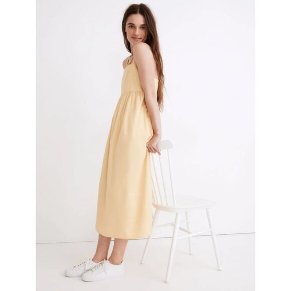 Madewell Summertime Cami Midi Dress Sun Casual Party Pleated Drape Wedding Guest - Picture 4 of 10